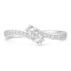 9ct White Gold 0.50 Carat Diamond Twist Ring