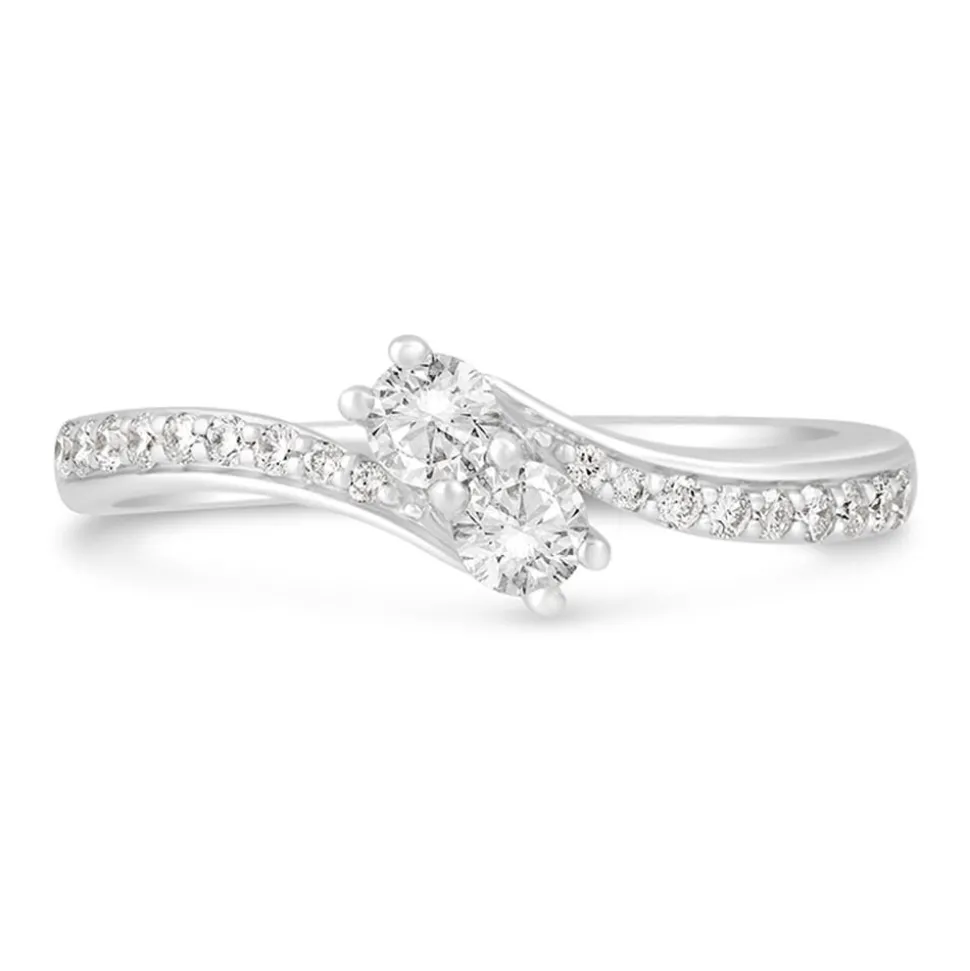 9ct White Gold 0.50 Carat Diamond Twist Ring