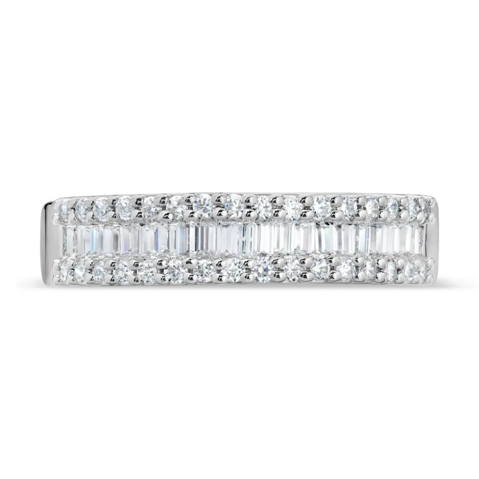 18ct White Gold .45 Carat Diamond Dip Centre Wedding Ring