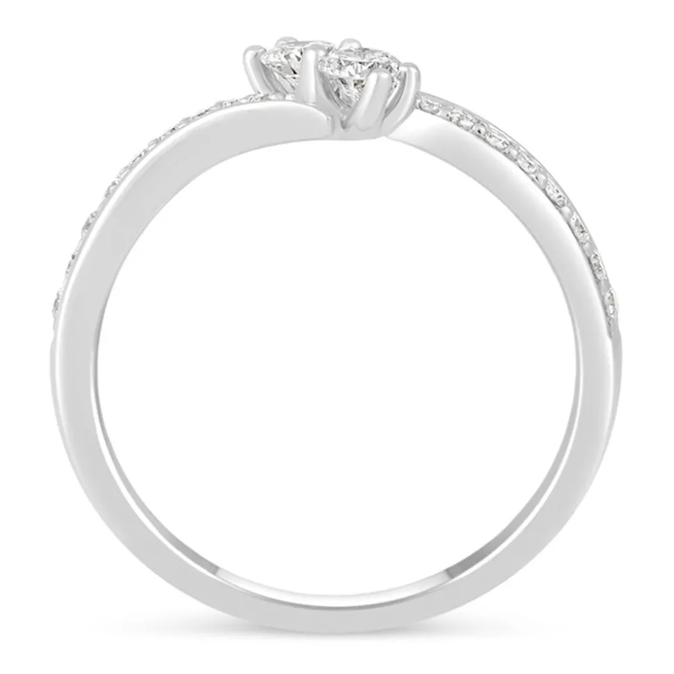 9ct White Gold 0.50 Carat Diamond Twist Ring