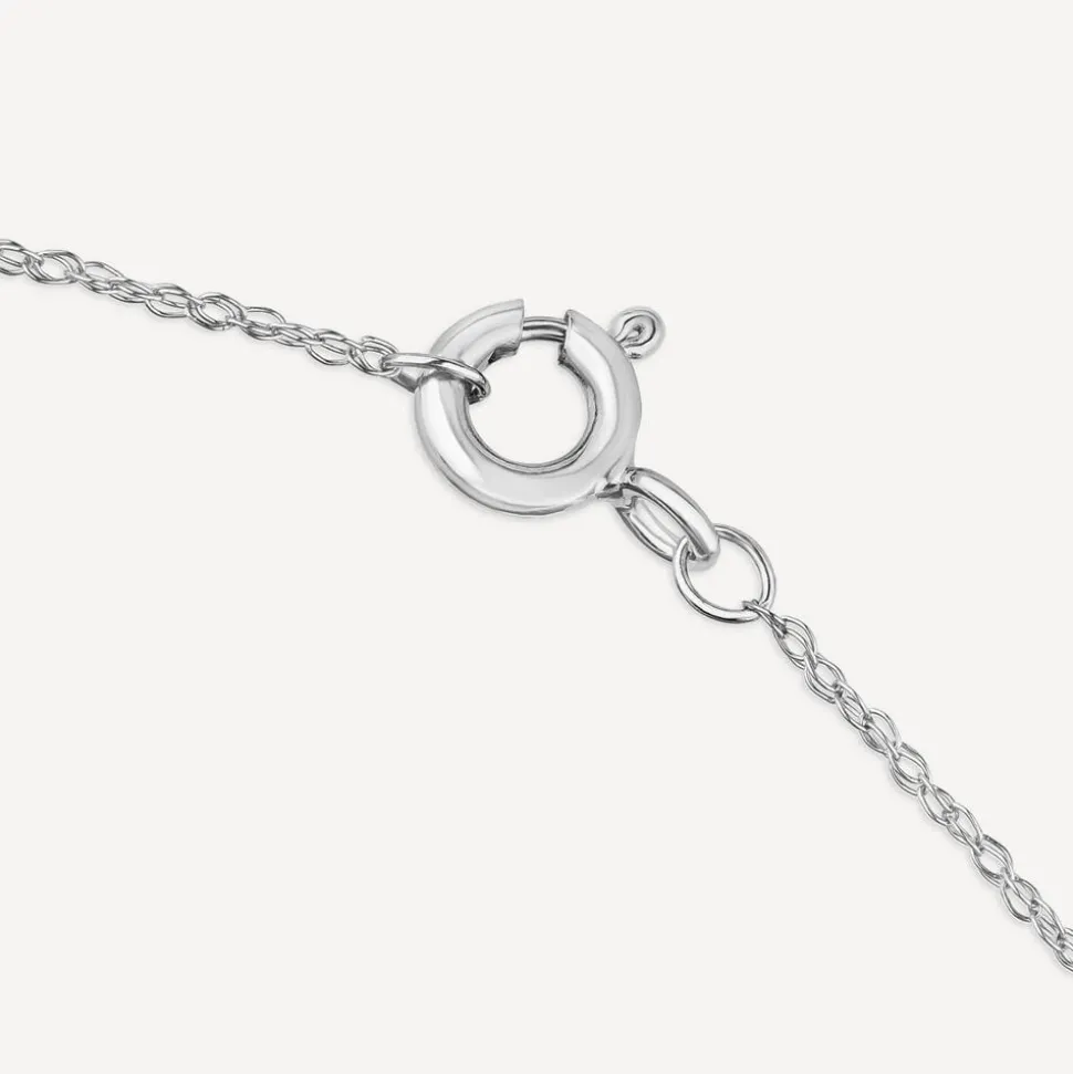 9ct White Gold 0.10 Carat Diamond Feather Pendant