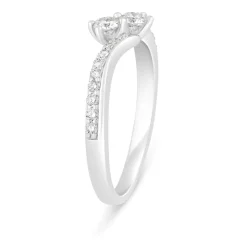 9ct White Gold 0.50 Carat Diamond Twist Ring