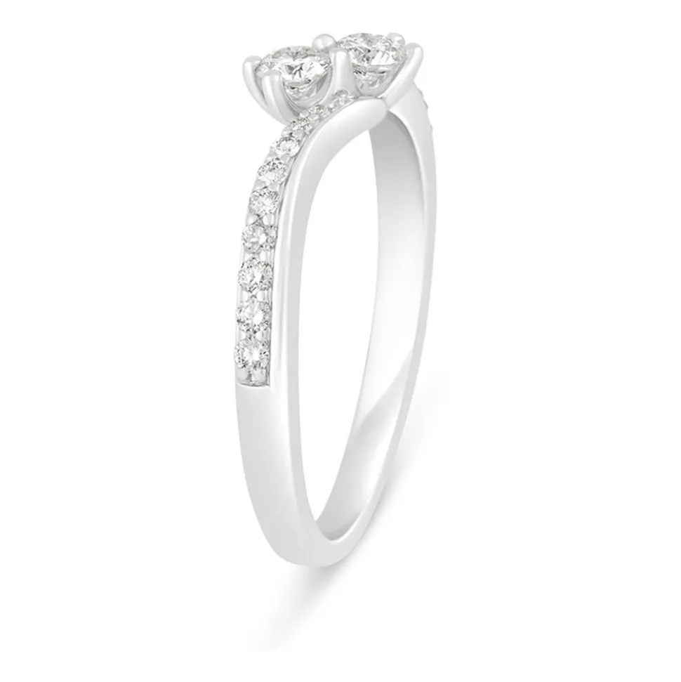 9ct White Gold 0.50 Carat Diamond Twist Ring