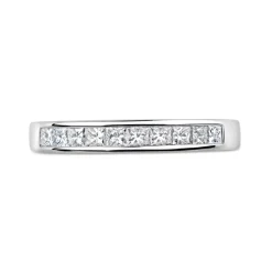 18ct white gold 0.50 carat princess cut diamond eternity ring