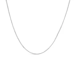 9ct White Gold 16-18 inch Flat Curbed Chain Necklet