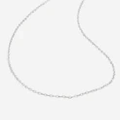 9ct White Gold 18' Rolo Chain Necklet