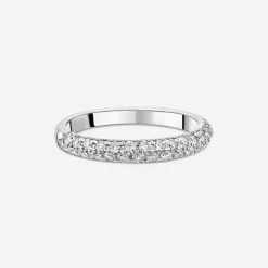 18ct White Gold 2 Row Pave 0.50ct Diamond Wedding Ring