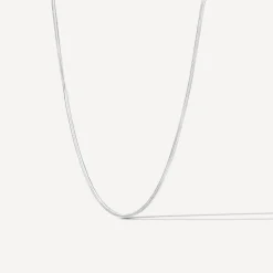 9ct White Gold 18' Shiny Necklet