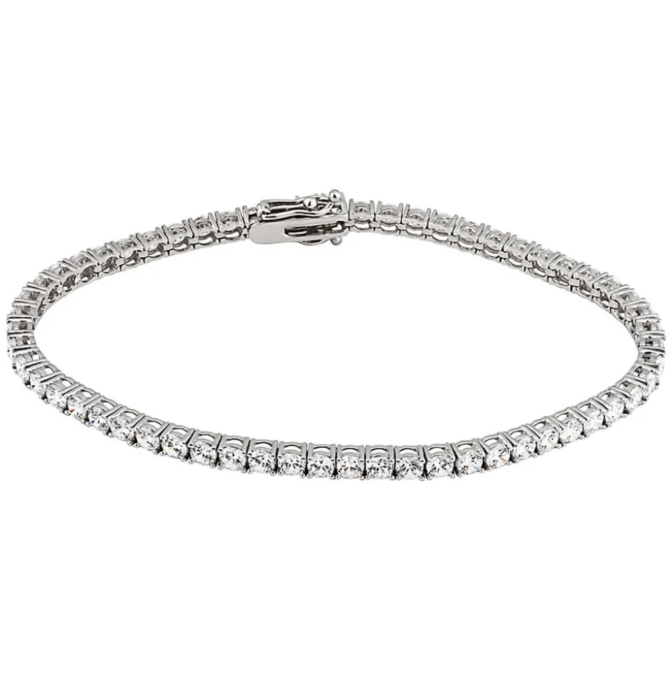 9ct White Gold and Cubic Zirconia Tennis Bracelet