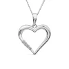 9ct White Gold and Diamond Heart Pendant