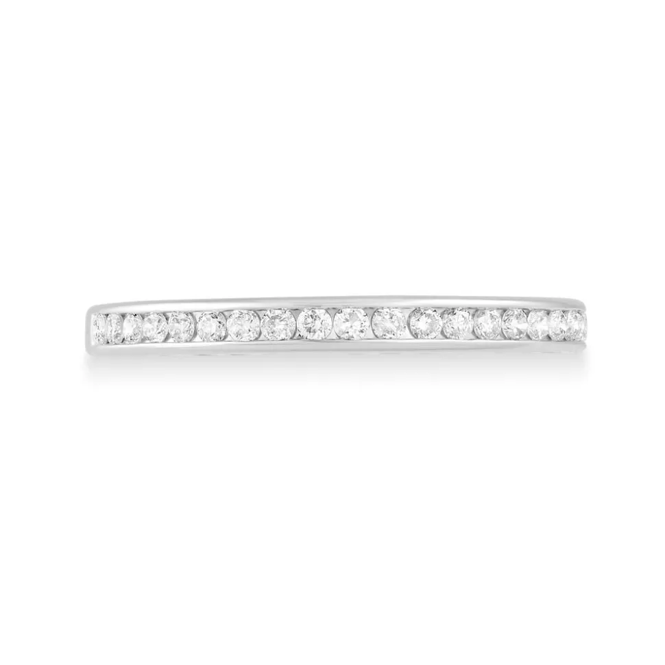 9ct White Gold and Diamond 2mm Wedding Band