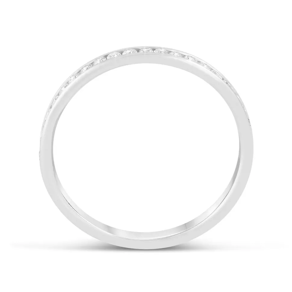 9ct White Gold and Diamond 2mm Wedding Band