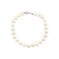 9ct White Gold and Pearl Bracelet