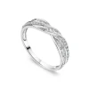 9ct White Gold Baguette & Round Crossover 0.33ct Diamond Ring
