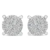 9ct White Gold Cluster Stone Stud .16ct