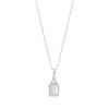 9ct White Gold Created Opal and Diamond Pendant