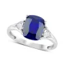 9ct White Gold Created Sapphire & Cubic Zirconia Ring