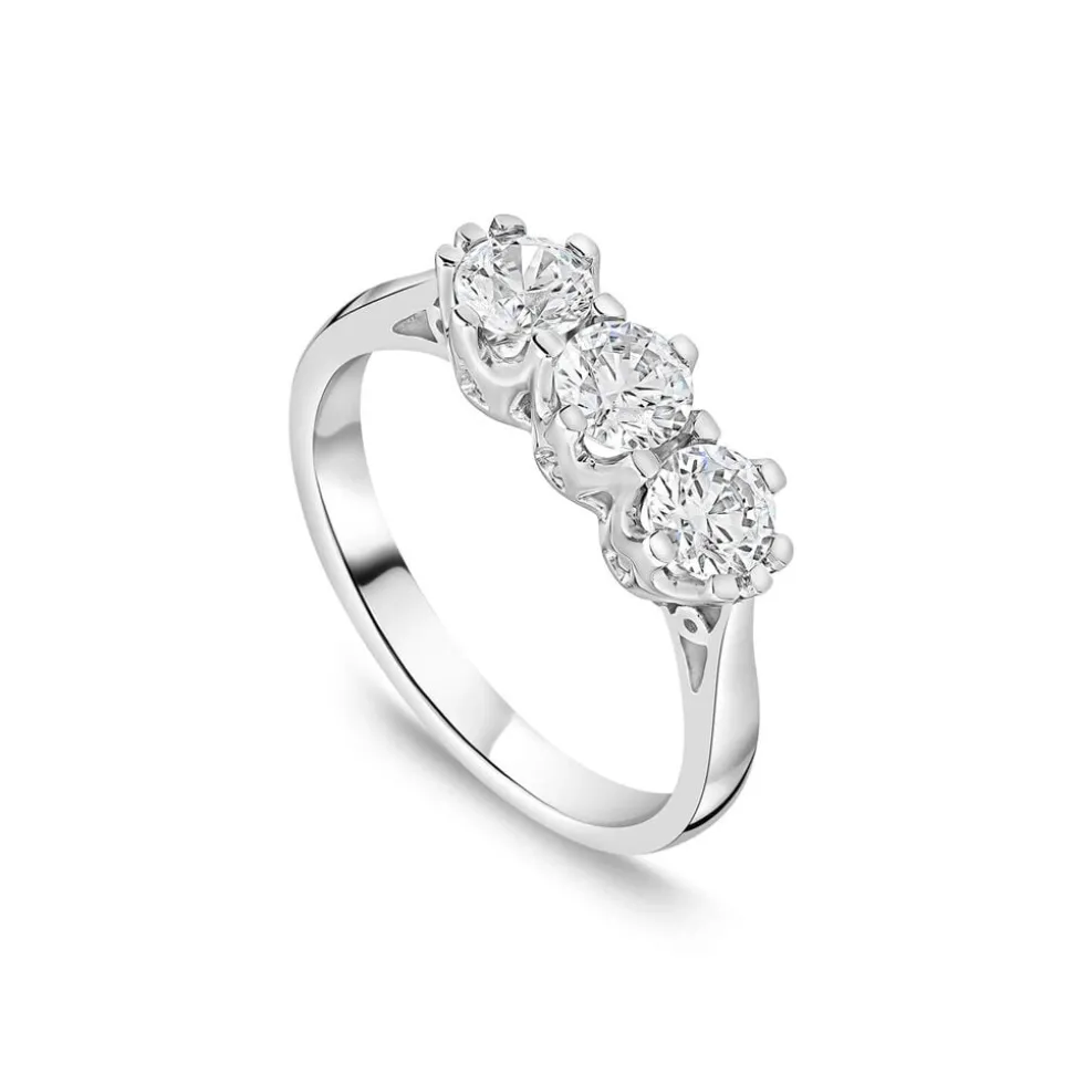 18ct White Gold 1ct 3 Stone Diamond Ring