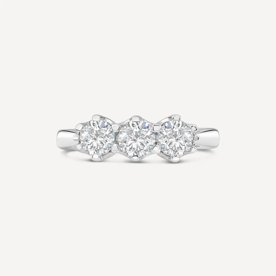 18ct White Gold 1ct 3 Stone Diamond Ring
