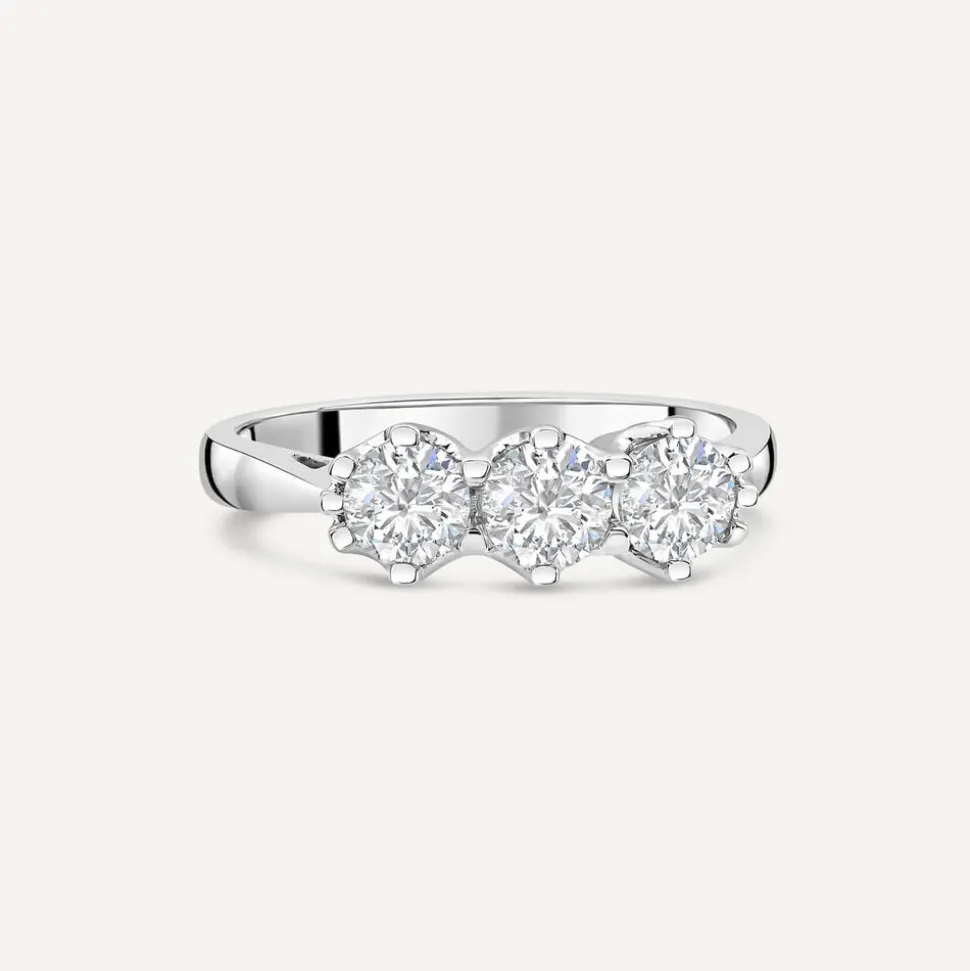 18ct White Gold 1ct 3 Stone Diamond Ring