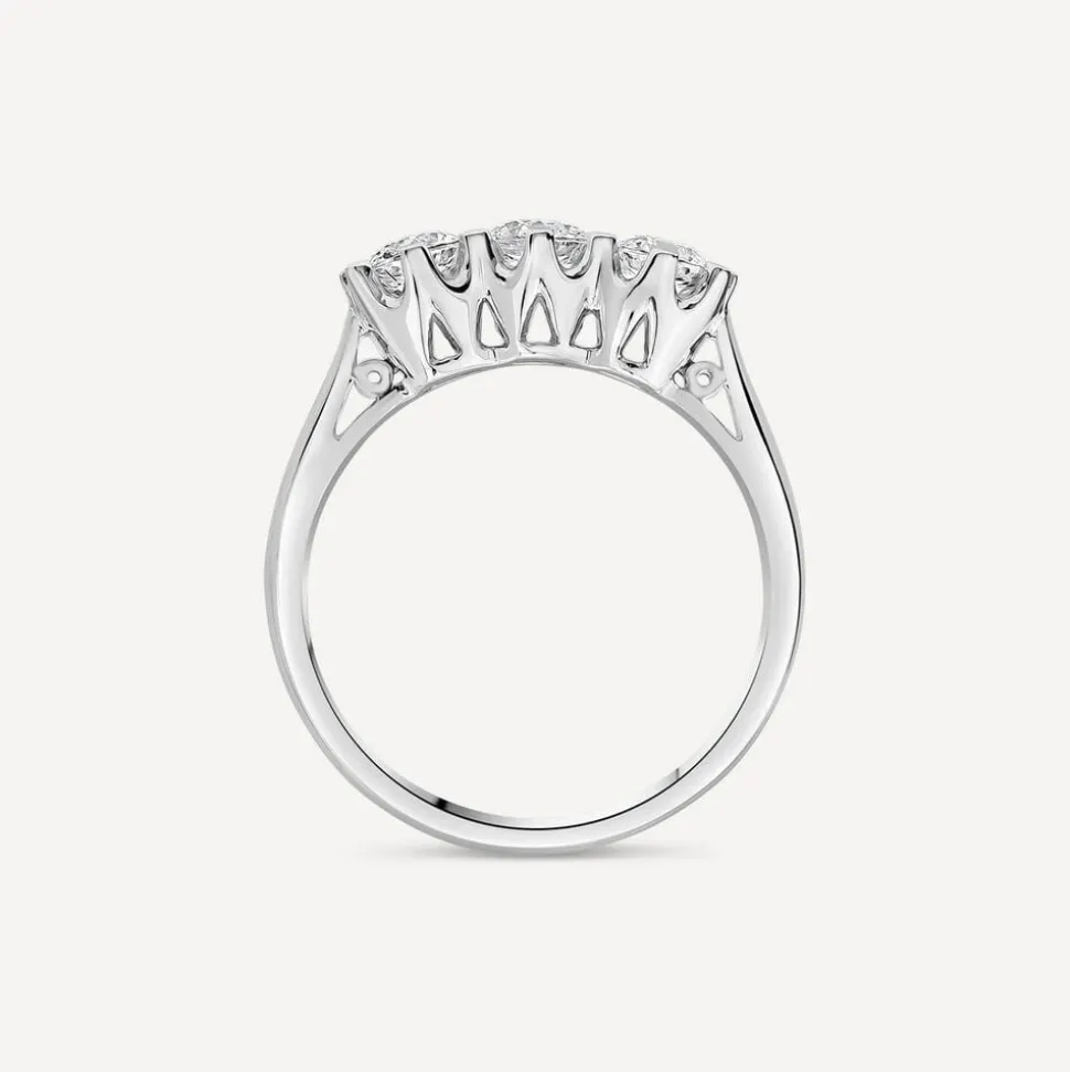 18ct White Gold 1ct 3 Stone Diamond Ring