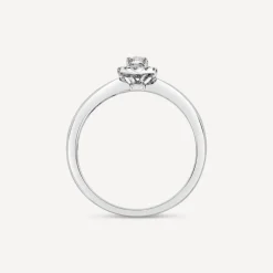 9ct White Gold 0.10ct Classic Halo Diamond Ring