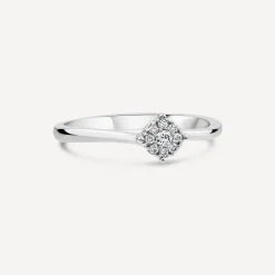 9ct White Gold 0.09ct Cluster Diamond Ring