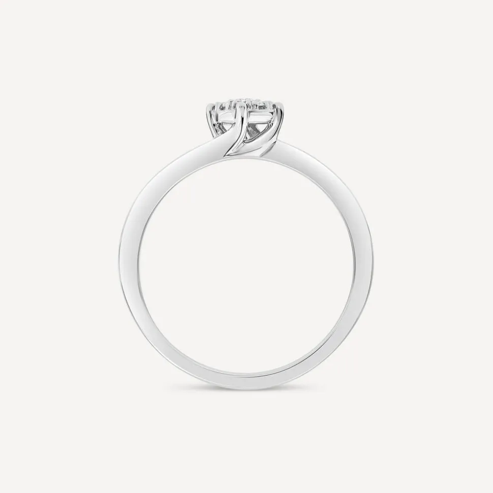9ct White Gold 0.09ct Cluster Diamond Ring