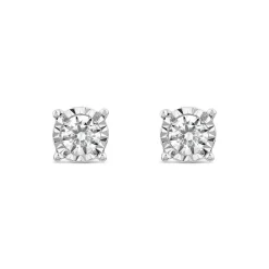 9ct White Gold 0.12ct Diamond Solitaire Stud Earrings