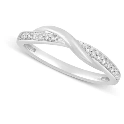 9ct White Gold 0.11ct Diamond 1.42mm Wedding Ring