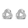 9ct White Gold 0.10ct Diamond Knot Stud Earrings