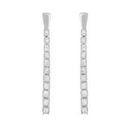 9ct White Gold 0.25ct Diamond Bar Drop Earrings