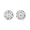 9ct White Gold 0.10ct Diamond Illusion Halo Stud Earrings