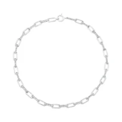 9ct White Gold 0.40ct Diamond Paperlink Bracelet