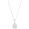 9ct White Gold 0.125ct Diamond Square Rub Over Cluster Pendant