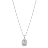 9ct White Gold 0.20ct Diamond Oval & Baguette Pendant