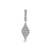 9ct White Gold 0.18ct Diamond Shape Pave Diamond Pendant (Chain Included)