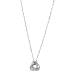 9ct White Gold 0.12ct Diamond Knot Pendant