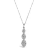 9ct White Gold 0.15ct Diamond Pave Twisted Drop Pendant