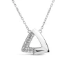 9ct White Gold 0.05ct Diamond Triangled Pave Necklet