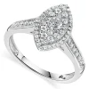 9ct White Gold 0.50ct Diamond Marquise Cluster Ring