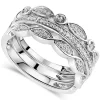 9ct White Gold 0.15ct Diamond Ring Stack