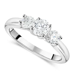 18ct White Gold 0.75ct Diamond Three Stone Ring