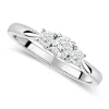 18ct White Gold 0.33ct Diamond Trilogy Tulip Setting Ring