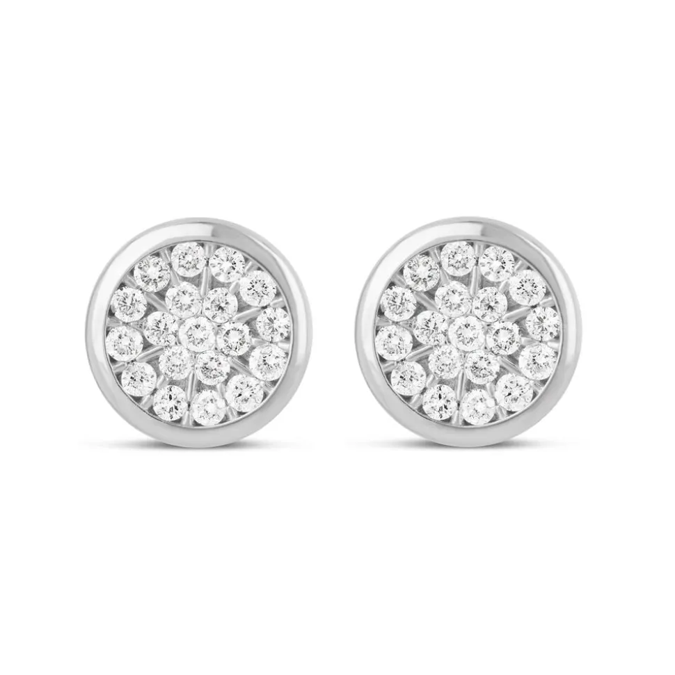 9ct White Gold 0.25ct Diamond Cluster Stud Earrings