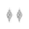 9ct White Gold 0.24ct Diamond Shape Pave Diamond Stud Earrings
