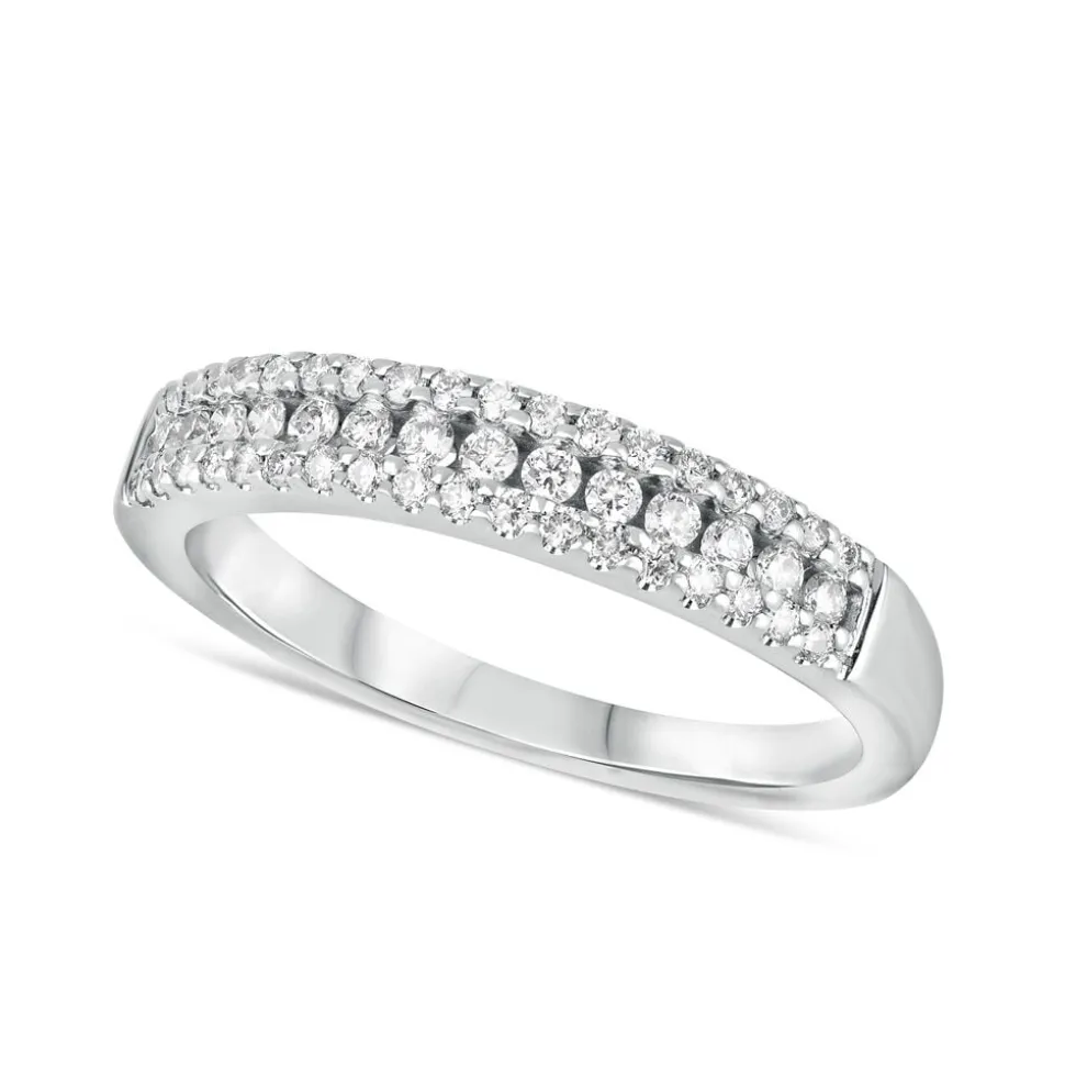 18ct White Gold 0.30ct Diamond Three Row Eternity Ring