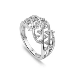 9ct White Gold 0.25ct Diamond Speckle Dress Ring