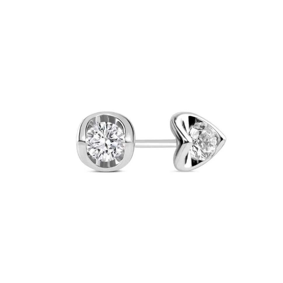 9ct White Gold 0.25ct Diamond Mirror Setting Stud Earrings