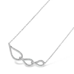 9ct White Gold 0.20ct Diamond Teardrop Loop Necklet
